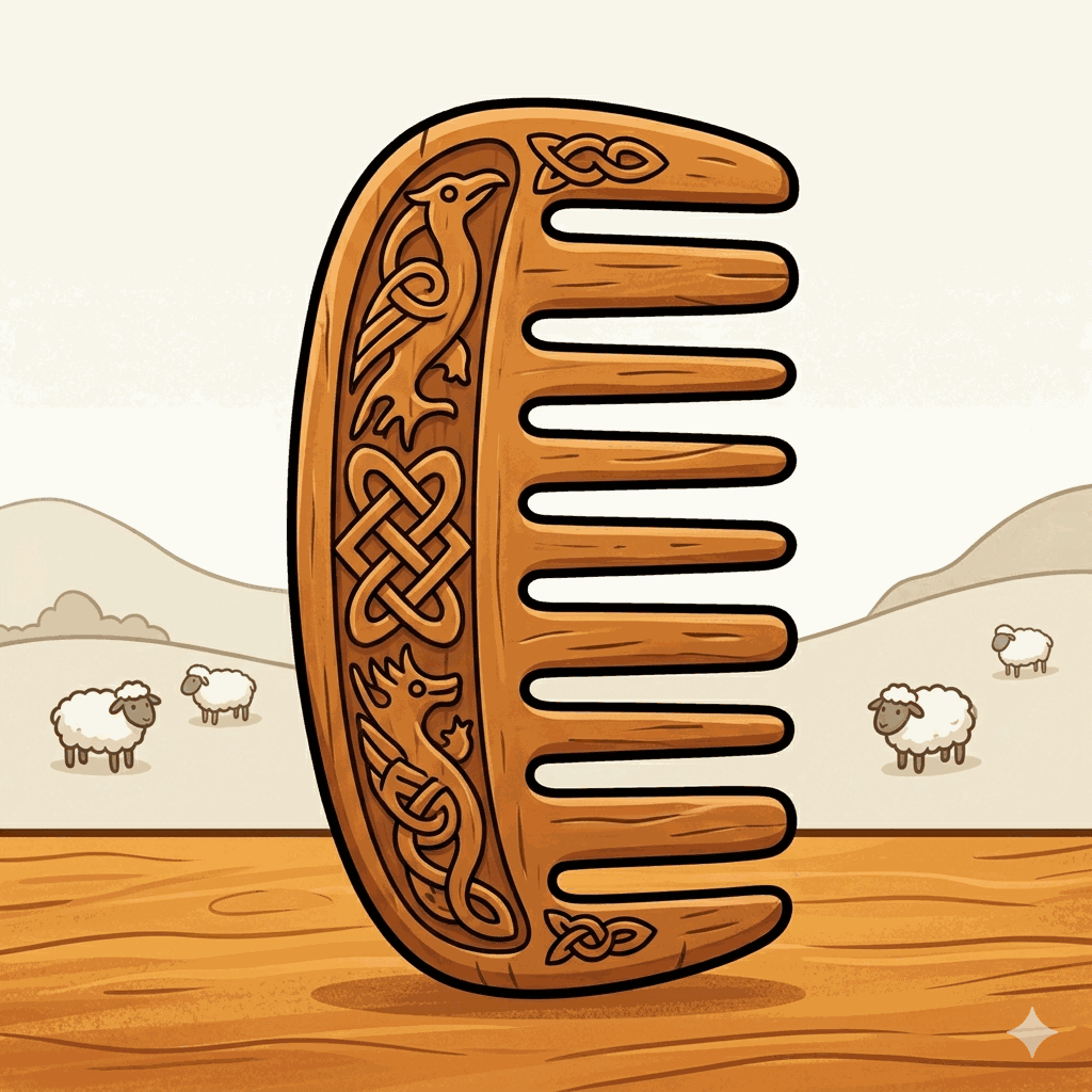 Un peine de madera vikingo